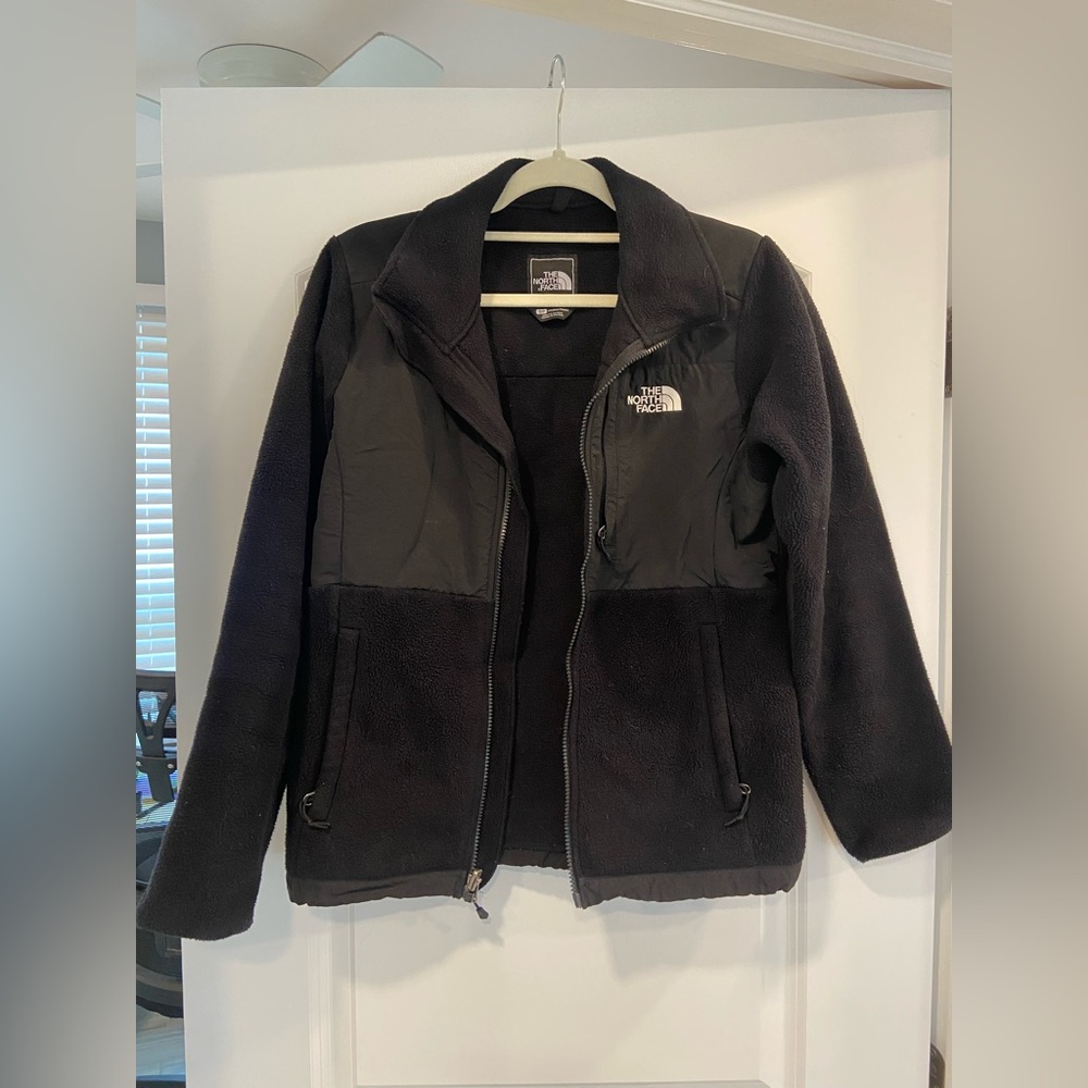 Women's The North Face Black Denali Zip Front Fleece Jacket size S/P